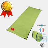 Sac de couchage en polaire de camping en plein air Doublure de sac de couchage de camping de type enveloppe Simple vert d'été
