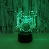 TD® Nouveau Tambour Tambour 3D S'Allume Tactile Coloré Led Usb Visual Lights Cadeau 3D Petite Lampe De Table