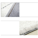 TD® Tapis nordique fait main Diamond Line tapis de salon à carreaux diamant noir et blanc