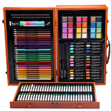 Ensemble de papeterie en bois, ensemble de pinceaux à dessin pour enfants, 142 pièces de fournitures d'art en plomb de couleu