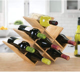 TD® Casier à vin en bois massif superposé porte-bouteilles de vin mode créatif style européen armoire à vin en bois ornements en boi