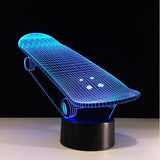 TD® Lampe optique poser décoratif tactile 7 couleurs illusion optique - modèle skate - faible consommation câble USB ou 3 piles AAA