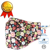 TD® Masque en tissu floral lavable pour femmes masque anti-buée masque respirant froid masque d'impression de fond marguerite