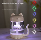 TD® Humidificateur d'air Chat avec poisson/ Magnifique déco tendance et artistique modernité Rose Réservoir d'eau