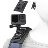 TD® Sac à dos support de fixation bandoulière boucle sac d'école clip sport caméra sangle accessoires 360 degrés rotation caméra fix