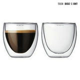 TD® Pack de 6 gobelets à café expresso spiritueux capacité 350ml Double paroi thermique en verre transparent servir thé café tasse c