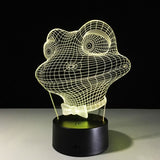 TD® Lampe 3D LED Optique Veilleuse Tête de Crapaud  Grenouille 7 Couleurs Changeantes Décoration / Chambre Bureau / ABS Acrylique