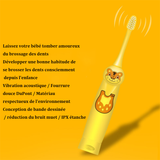 Brosse à dents électrique pour enfants Vibration sonique non rechargeable de bande dessinée bébé    à dents automatique petit