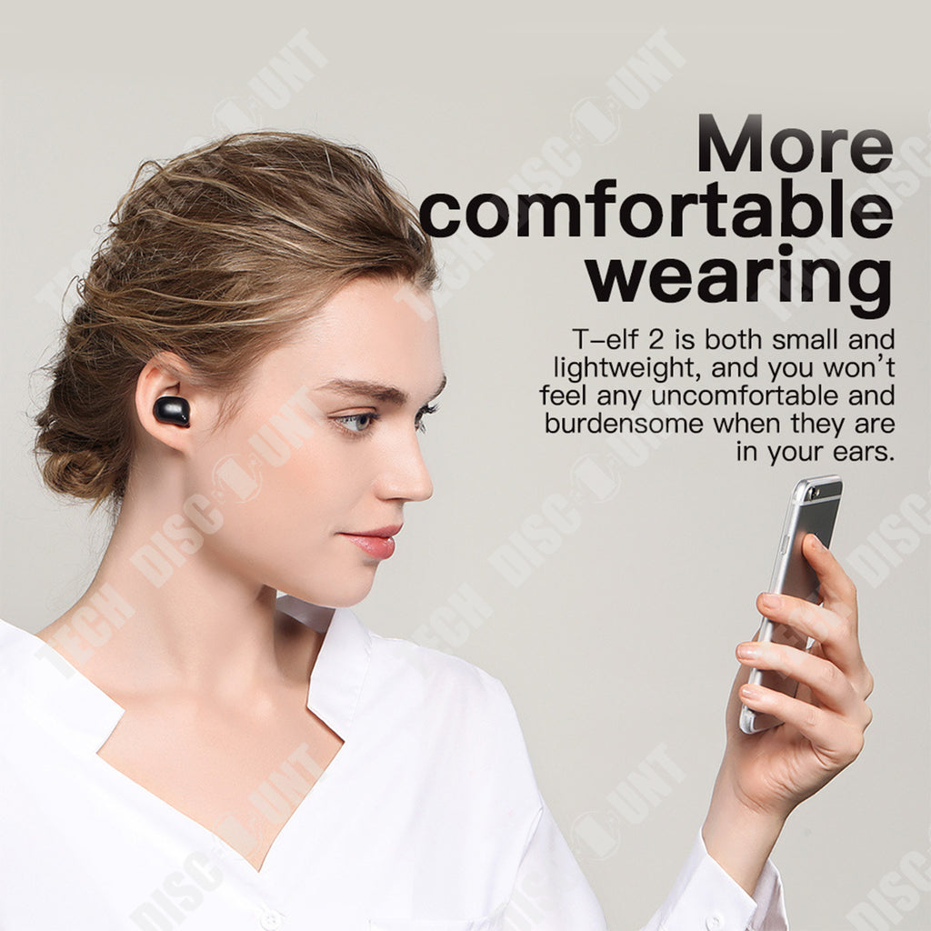 TD® Oreillette Bluetooth 5.0 Mini ceinture de sport sans fil Boîte de charge rapide Écouteurs stéréo étanches intra-auriculaires