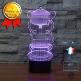 TD® 3D Lampe Illusion Optique Led Veilleuse 3D Lampe 7 Couleur Led Lampes De Nuit Pour Les Enfants Touchent Led Table Usb Lampara La