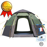 TD® Tente  Camping Extérieure Hexagonale Multijoueur Entièrement Automatique Tente Antipluie Camping En Plein Air Famille Loisirs Te