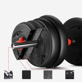 TD® 15 kilogrammes Accueil entraînement fitness homme et femme muscles des bras haltères amovibles et haltères variables -noir
