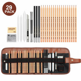 Ensemble de peinture Ensemble de crayons de croquis Ensemble de 29 pièces Ensemble de crayons de rideau de stylo de dessin d'