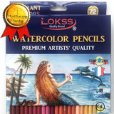 Outils de peinture pour étudiants Ensemble d'art de 72 crayons de couleur solubles dans l'eau professionnels peints à la main