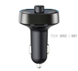 TD® Transmetteur FM Smart Charge Rapide Navigation Vocale en Voiture/Téléphone Mains Libres Bluetooth Lecteur MP3 T24