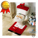 TD® kit de décoration toilettes noël ambiance festive intérieur hivernale père noël kit complet sol rouleau cuvette et tapis complet