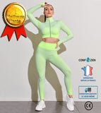Costume de yoga sport costume de yoga running fitness nylon nylon à séchage rapide pantalon à manches longues convient aux fe