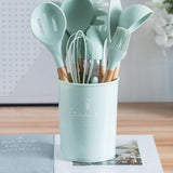 TD® 11 Pcs Ustensile de Cuisine en Silicone, Outils de Gadget Résistant à la Chaleur Antiadhésif Non Rayures sans BPA