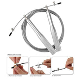 TD® IRON GYM Corde à Sauter Ajustable Wire Speed Crossfit (Argent)