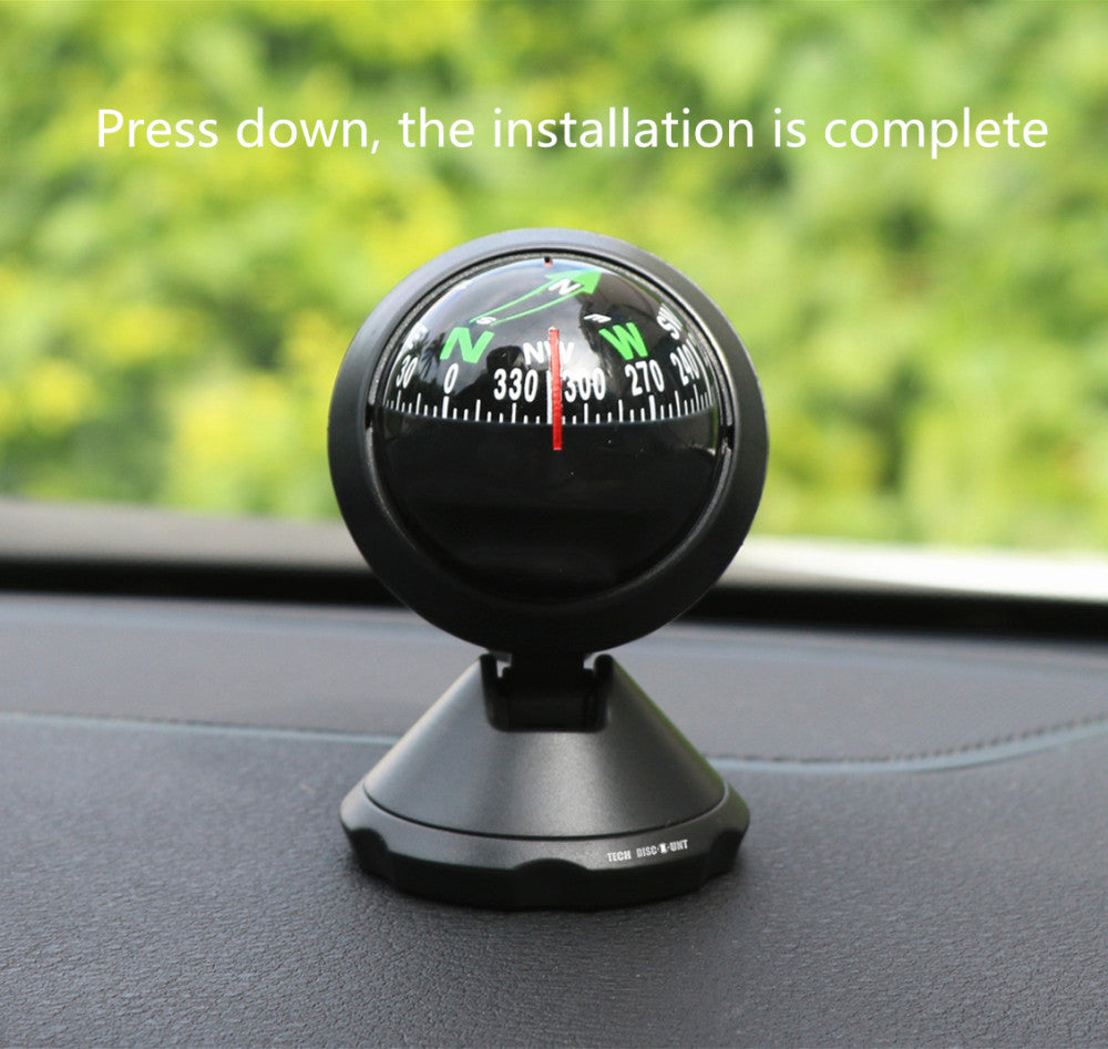 TD® Boussole enfant pour voiture ventouse GPS navigation caméra réglable direction voyage tableau de bord support boule noire petite