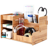 Porte-stylo en bois Rangement de bureau et classeur de tri Boîte de classement Papeterie créative pour étudiants Fournitures