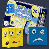 TD® Cube de construction puzzle en expression dans une boîte en fer jeu de société parent-enfant de niveau défi en bois pour enfants