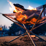 TD® Camping en plein air pliant bois barbecue poêle en plein air pique-nique fournitures barbecue équipement portable poêle pliant