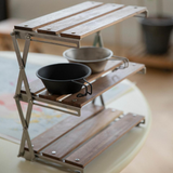 TD® Support de table pliante de camping en plein air étagère de placement de petits objets de pique-nique portable multifonctionnel