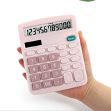 TD® Calculatrice couleur Calculatrice grand écran 12 chiffres à double alimentation Ordinateur à énergie solaire Fournitures de bure