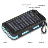 TD® 20000mAh Chargeur Batterie Externe Solaire 2-Port USB avec Dual LED Lampe Rechargement périphériques batterie portable