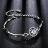 TD® Bracelet Femme Crystal Charms élégant Zircon Strass Blanc Chaîne Bijoux  Cadeau Idéal pour les Femmes Fille - Plaqué Argent 925