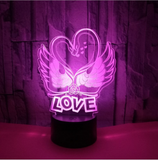 TD® Lumière d'ambiance visuelle 3D de la Saint-Valentin
