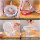 TD® Couvercle en Silicone Stretch 12 Pièces Couvercle en Silicone / Couvre-Savon / Pot Couvre sans BPA  Non Toxique Blanc Bleu