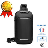 TD® Sac de poitrine sac bandoulière antivol USB pour hommes sac décontracté multifonctionnel imperméable