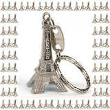 TD® Lot de 100 porte clés en métal souvenir tour Eiffel couleur argenté symbole paris porte clés français de souvenir