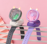 INN® Mini Ventilateur de Montre, Montre portable, Lumière LED Colorée, Ventilateur USB Pliable pour Femmes et Enfants (gris )