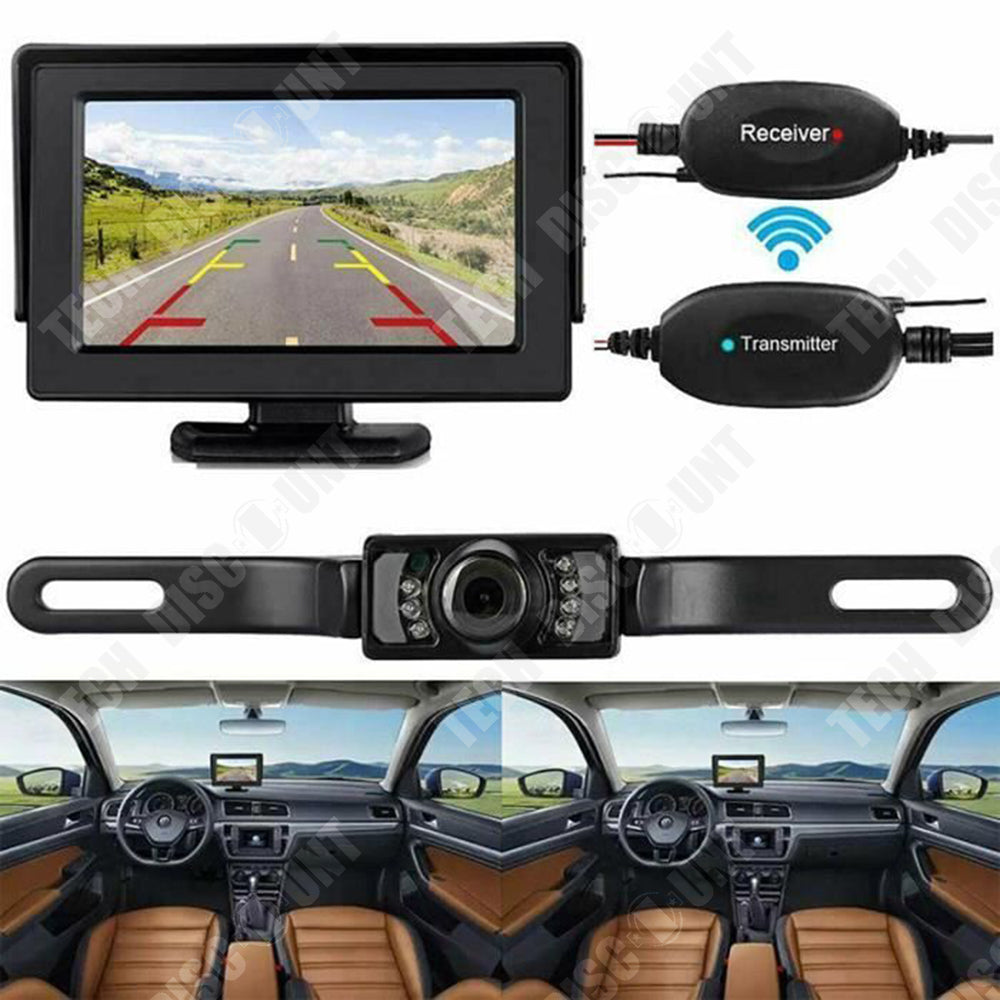 TD® kit caméra de recul voiture camping car avec écran stationnement grande résolution HD vision nocturne sans fil camion camionnett