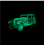 TD® Voiture classique colorée petite lampe de table 3D petite veilleuse colorée 3D