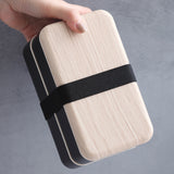 TD® Boîte à lunch en plastique double couche en bois, boîte à lunch compartimentée pour employé de bureau, boîte à lunch micro-ondab