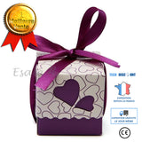 TD® Lot de 100 pièces Boîte violet à Dragées Cadeau Mariage Baptême-Boite à dragée pour décoration évènement-outil décoratif mariage