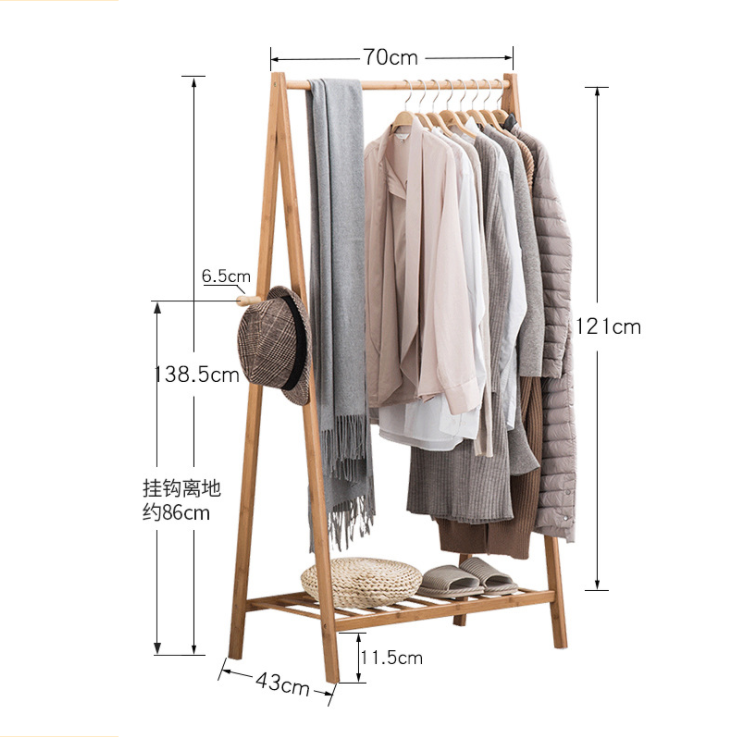 Porte-manteau étagère moderne simple créatif simple couche porte-manteau sur pied porte-manteau chambre porte-manteau en bois