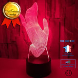 TD® Lampe optique poser décoratif tactile 7 couleurs illusion optique - modèle main - faible consommation câble USB ou 3 piles AAA