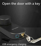 TD® serrure verrou biometrique porte coulissante connectee chambre a code digital intelligente cadenas electronique numerique