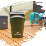 TD® Tasse en acier inoxydable portable extérieure facile à transporter camping camping bière tasse à café 350 ml tasse verte