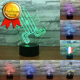 TD® Lampe optique poser décoratif tactile 7 couleurs illusion optique - modèle cactus - faible consommation câble USB ou 3 piles AAA