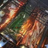 TD® Cylindre de barbecue en filet fumé en acier inoxydable barbecue de camping familial barbecue d'été cylindre de barbecue spécial