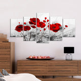 TD® Peinture abstraite de fleur en trois couleurs moderne et simple en cinq parties 30x40cmx2 30x60cmx2 30x80cmx1