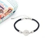 Bracelet tressé en cuir titane acier homme cadeau père
