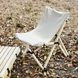 TD® Chaise pliante en bois portable extérieure toile de pêche tabouret de camping randonnée jardin terrasse campement couleur blanc