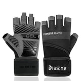 TD® Bracelets fitness demi-doigts, gants allongés, paumes de sport, leviers antidérapants, gants d'entraînement haltères, code M